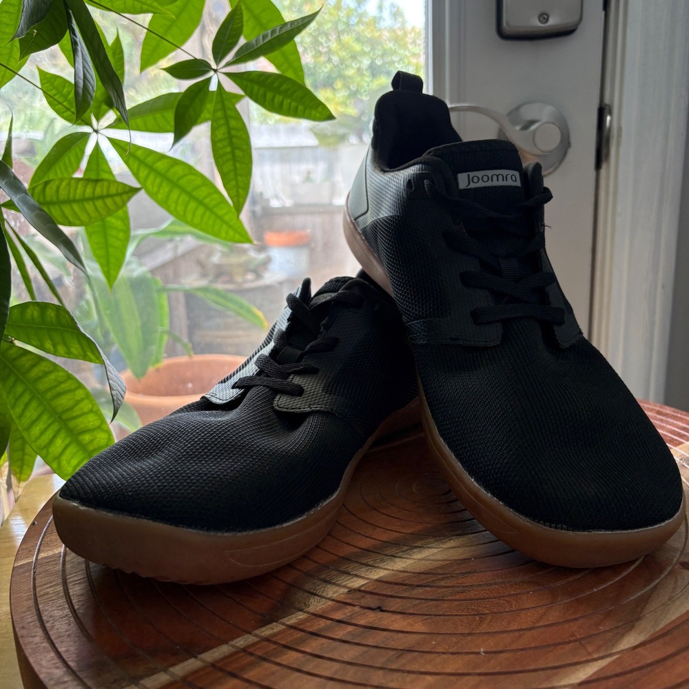 Joomra Mens Barefoot Shoes Minimalist Training Sneakers Black Gum Sole Size 46